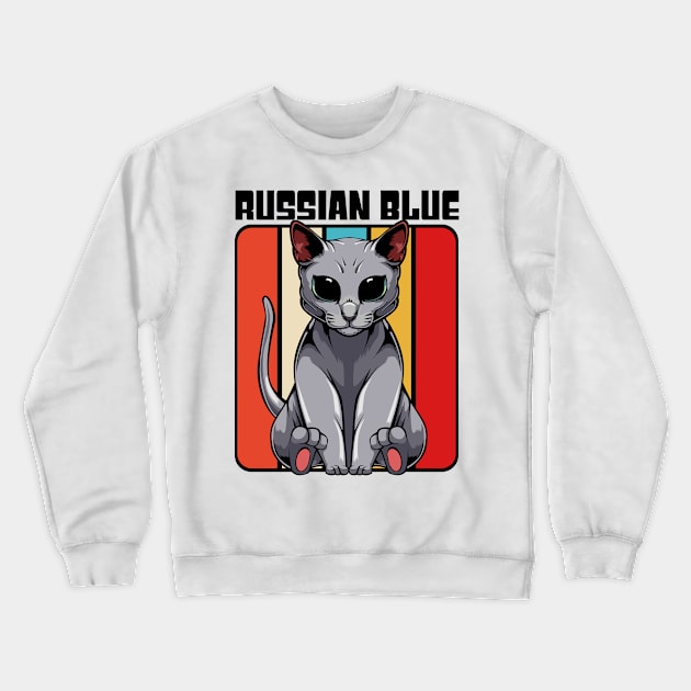 Russian Blue Cat Crewneck Sweatshirt by Lumio Gifts